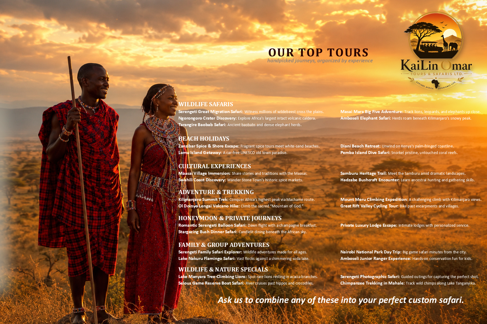 KaiLin Omar Tours & Safaris – Brochure Page 2